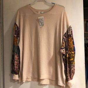 Umgee balloon sleeve boho top